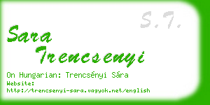 sara trencsenyi business card